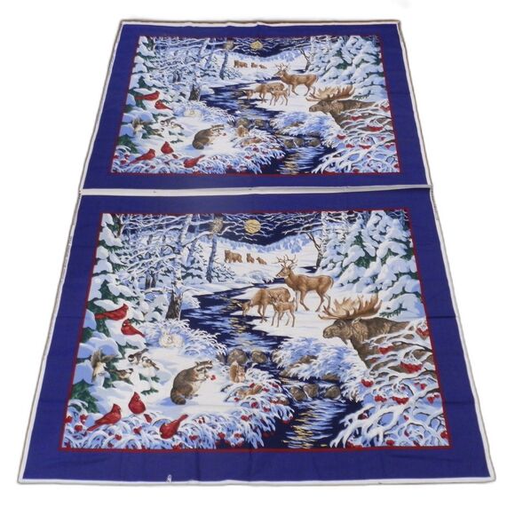 Lot of 3 Christmas Winter Fabric Panels Sewing Collections NEW - Picture 2 of 6